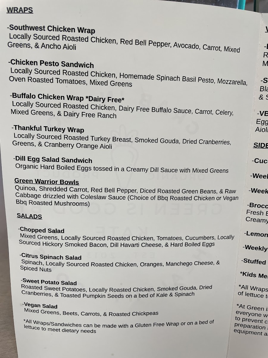 Menu Green Is Good By Kate-2