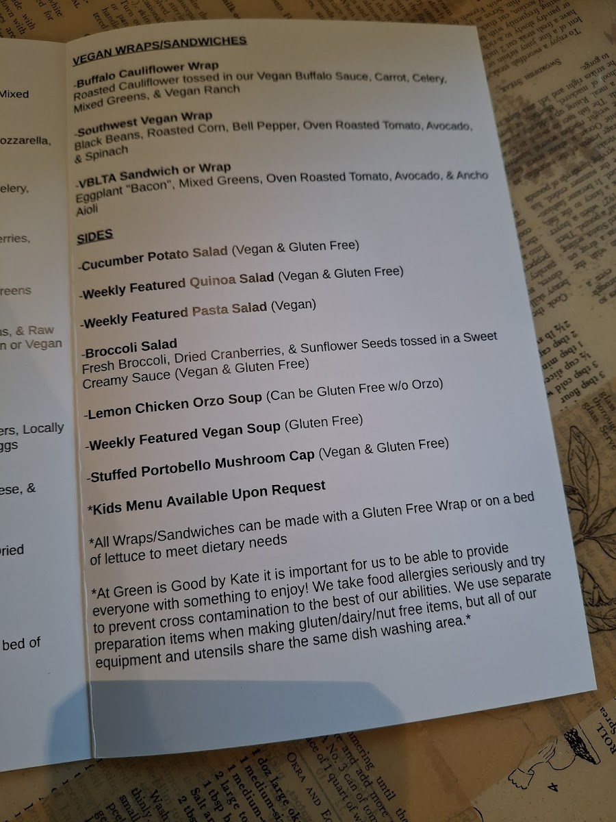 Menu Green Is Good By Kate-9